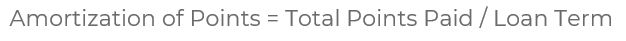 Amortization of points on the permanent mortgage
