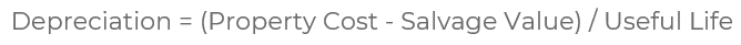 Formula for Straight-line depreciation